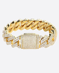 20mm Prong Set Cuban Link Bracelet