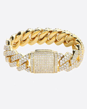 20mm Prong Set Cuban Link Bracelet
