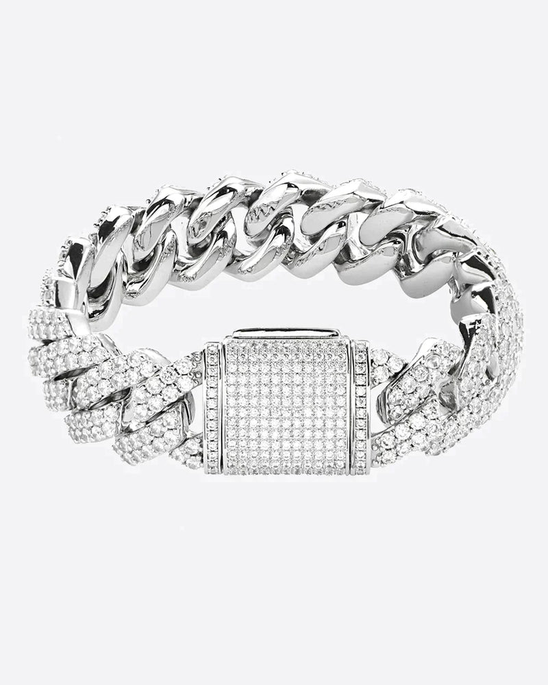 20mm Prong Set Cuban Link Bracelet